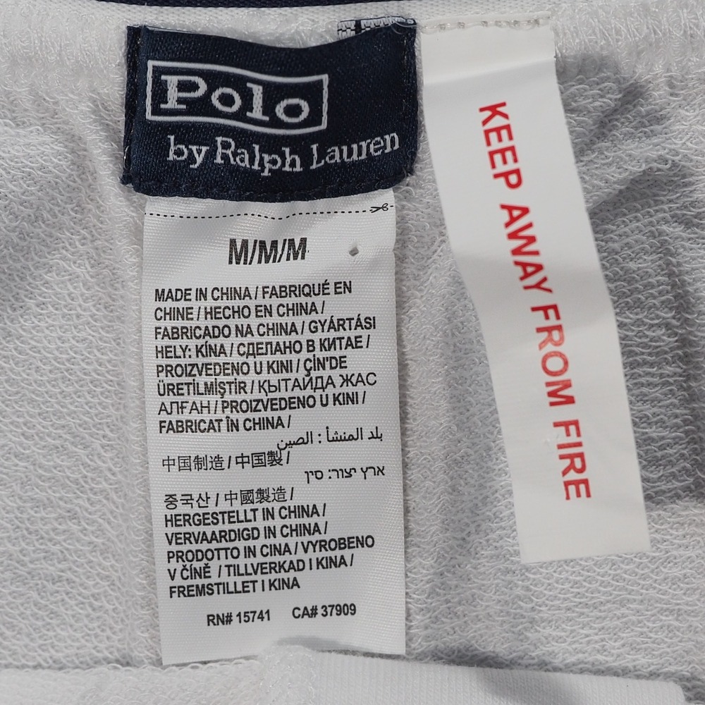 Polo Ralph Lauren Lounge Pants Mens Medium White Terry Cloth Pajama Elastic - Picture 3 of 7